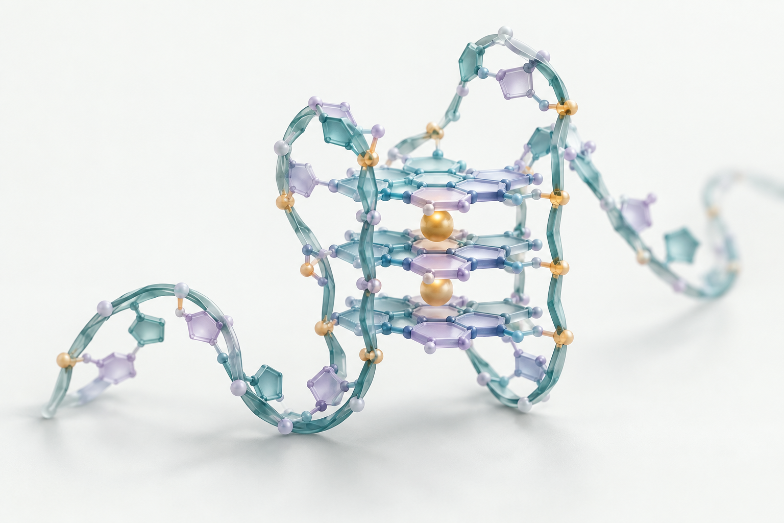Illustration of a folded RNA strand.